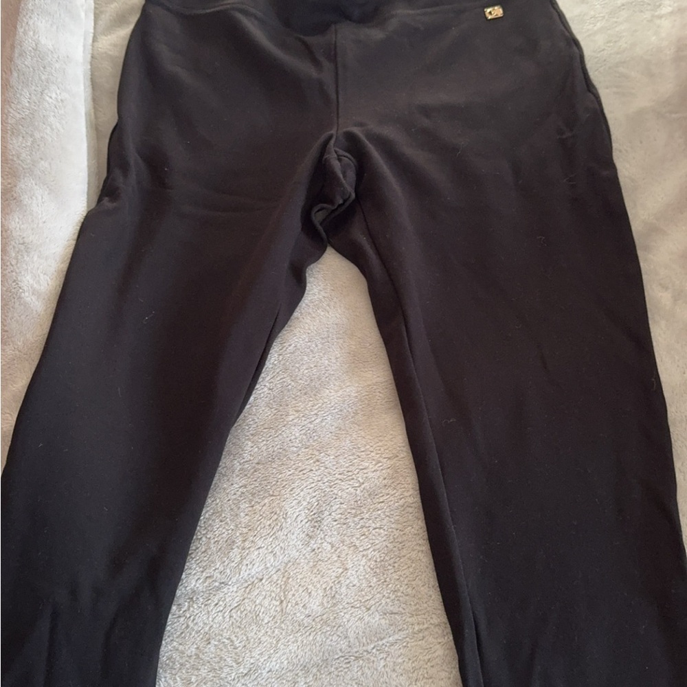 Black Leggings with Gold Logo